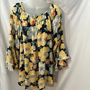 CHAPS Womens Floral Print Top Size XL